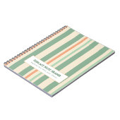 Carnet Rayure verticale personnalisée vert orange (Côté gauche)
