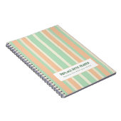 Carnet Rayure verticale personnalisée vert orange (Côté Droit)