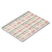 Carnet Rayures à carreaux rouge crème (Côté gauche)