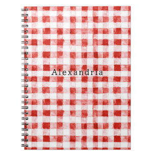 Carnet Rayures à carreaux rouges et blancs