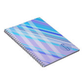 Carnet Rayures abstraites/Bleus violets/monogramme (Côté Droit)