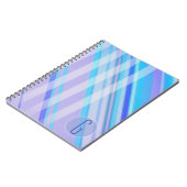 Carnet Rayures abstraites/Bleus violets/monogramme (Côté gauche)
