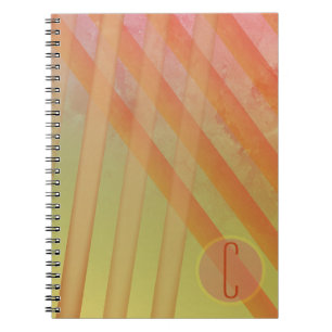 Carnet Rayures Abstraites/Teintes Jaunes et Chaudes/monog