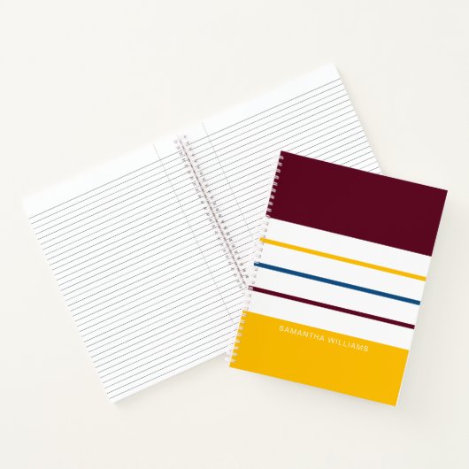 Carnet Rayures ambrées jaunes automnales (Intérieur)