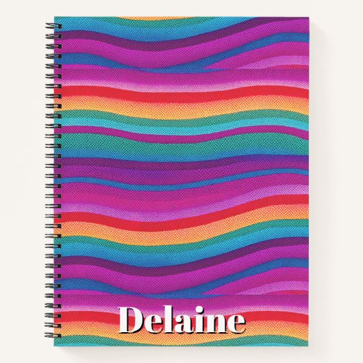 Carnet Rayures arc-en-ciel horizontales (Devant)