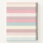 Carnet Rayures arc-en-ciel pastel personnalisées douces (Dos)