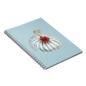 Carnet Rayures Blanches Bleu Or Rose Rouge Citrouille (Côté Droit)