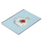 Carnet Rayures Blanches Bleu Or Rose Rouge Citrouille (Côté gauche)
