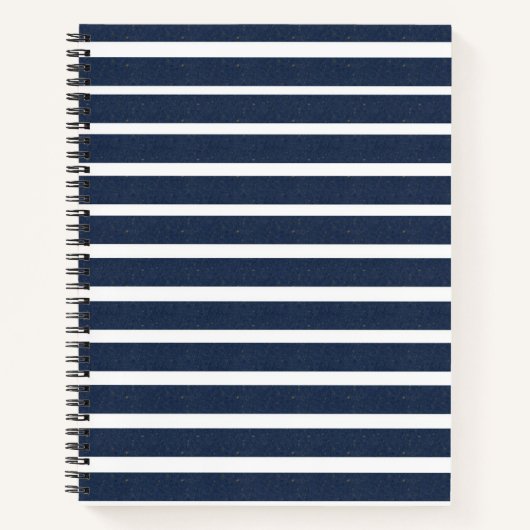Carnet Rayures Bleu Nuit Blanc (Devant)