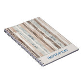 Carnet Rayures bleu pâle marron crème (Côté Droit)