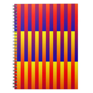 Carnet Rayures Bleu Rouge Jaune