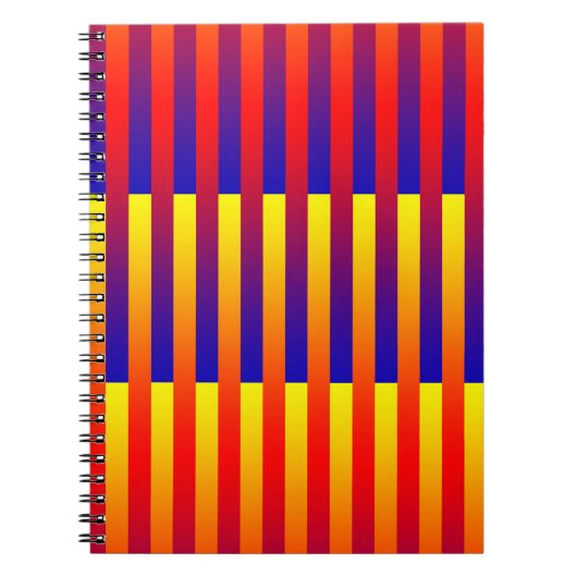Carnet Rayures Bleu Rouge Jaune (Devant)