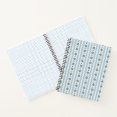 Carnet Rayures Bleues Clair Et Fleurs (Intérieur)