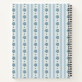 Carnet Rayures Bleues Clair Et Fleurs (Dos)