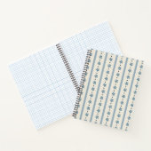 Carnet Rayures Bleues Et Crème Et Fleurs (Intérieur)