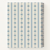 Carnet Rayures Bleues Et Crème Et Fleurs (Dos)