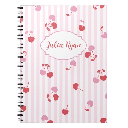 Carnet Rayures Cerise (Devant)