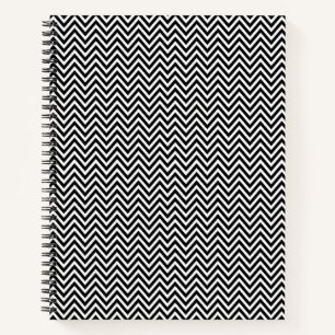 Carnet Rayures Chevron Vintage Noir et Blanc