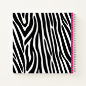 Carnet Rayures Classiques de Zèbre Monogramme Rose Clair (Dos)