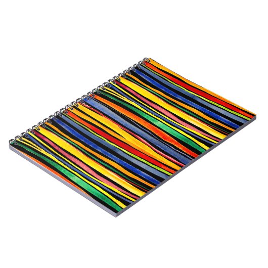 Carnet rayures colorées (Côté gauche)