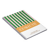 Carnet Rayures Colorées Élégantes Monogramme Personnalisé (Côté Droit)