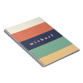 Carnet Rayures colorées géométriques rétro simples (Côté Droit)