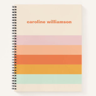 Carnet Rayures Colorées Personnalisées Rétro Bonbons Past