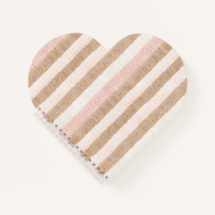 Carnet Rayures Crème Beige Rose