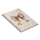 Carnet Rayures Crème Marron Nœud Papillon Cocoa (Côté Droit)