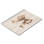 Carnet Rayures Crème Marron Nœud Papillon Cocoa (Côté gauche)