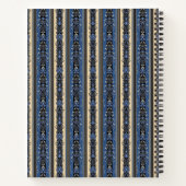 Carnet Rayures damas bleu et or (Dos)