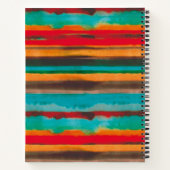 Carnet Rayures d'aquarelle colorées modernes personnalisé (Dos)