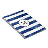 Carnet Rayures d'aquarelle Indigo (Côté Droit)