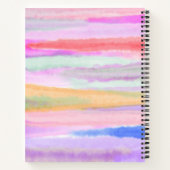 Carnet Rayures d'aquarelle Monogramme rose (Dos)
