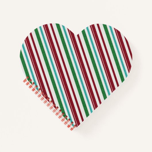 Carnet Rayures de bonbon Paillettes (Devant)