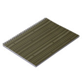 Carnet Rayures de flux jet en vert olive (Côté gauche)