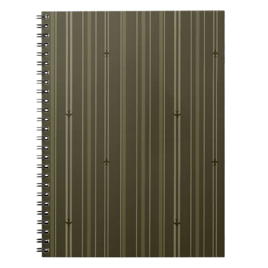 Carnet Rayures de flux jet en vert olive (Devant)