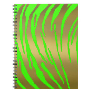 Carnet Rayures de tigre dorées vertes