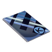 Carnet Rayures de tissage Abstraites monogrammes Gris ble (Côté Droit)