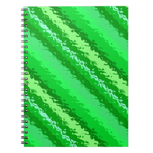 Carnet Rayures de verre - nuances de vert émeraude (Devant)
