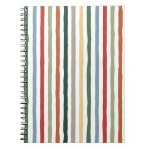 Carnet Rayures dessinées à la main dans des couleurs insp