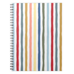 Carnet Rayures dessinées à la main dans des couleurs mode