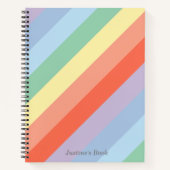 Carnet Rayures diagonales Pastel Rainbow (Devant)