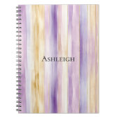 Carnet Rayures d'iris à la crème violette   (Devant)