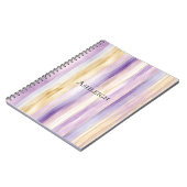 Carnet Rayures d'iris crème violet   (Côté gauche)