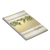 Carnet Rayures dorées modernes, Rameaux d'olivier (Côté Droit)