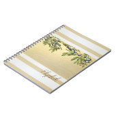 Carnet Rayures dorées modernes, Rameaux d'olivier (Côté gauche)