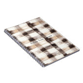 Carnet Rayures écossaises marron crème (Côté Droit)