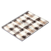 Carnet Rayures écossaises marron crème (Côté gauche)