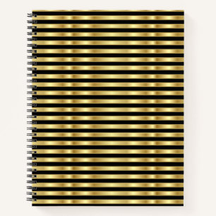 Carnet Rayures élégantes dorées et noires
